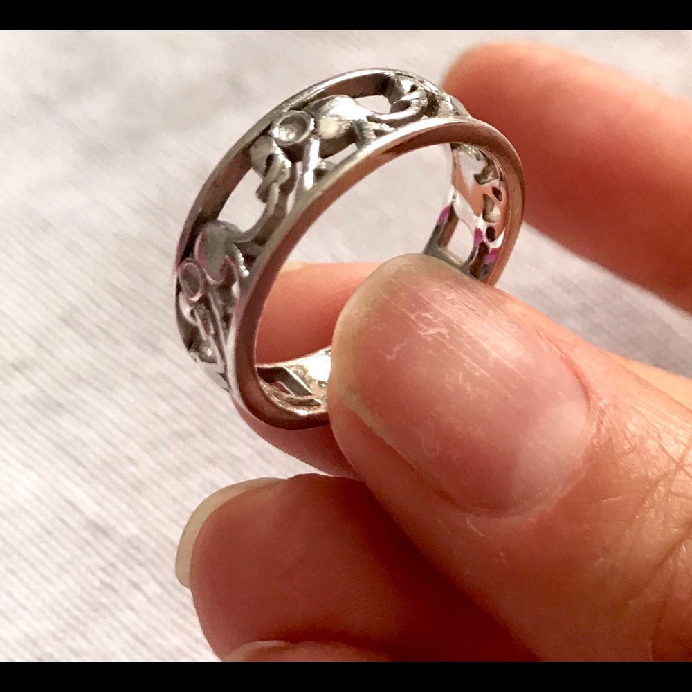 Elephant Design Sterling Silver Ring - image 2